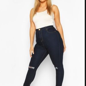 Plus Ripped Knee Skinny Jegging